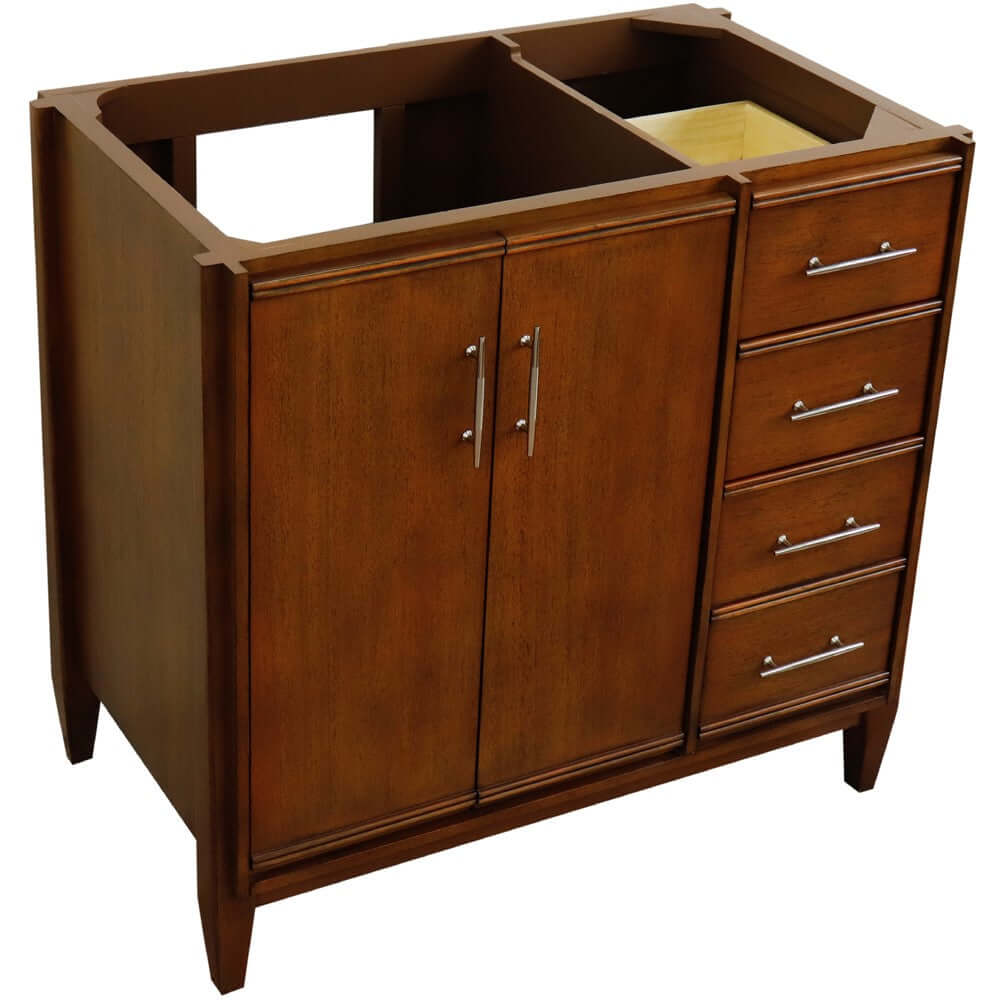 36" Single sink vanity in Walnut finish - Left door- Cabinet only - 400901-36L-WA