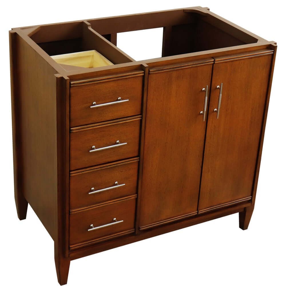 36" Single sink vanity in Walnut finish - Right door- Cabinet only - 400901-36R-WA