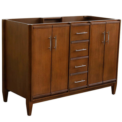 48" Double sink vanity in Walnut finish - cabinet only - 400901-48D-WA