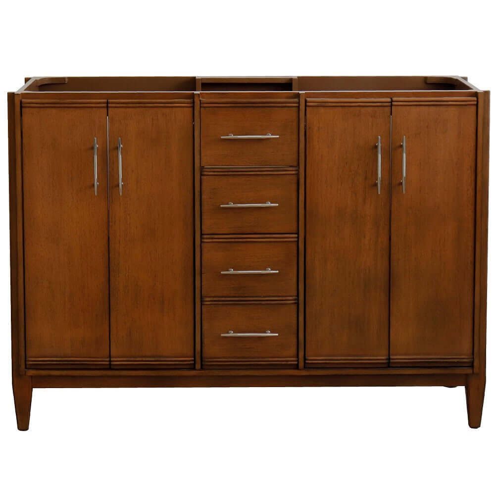 48" Double sink vanity in Walnut finish - cabinet only - 400901-48D-WA