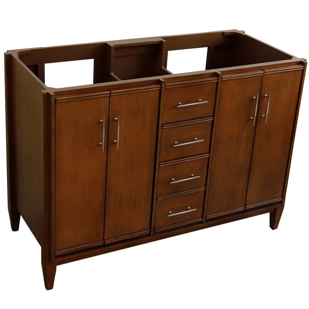 48" Double sink vanity in Walnut finish - cabinet only - 400901-48D-WA