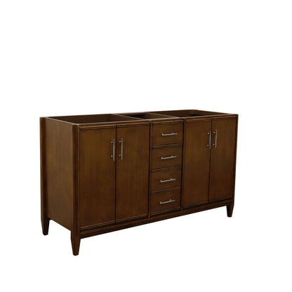 60" Double vanity in Walnut finish - cabinet only - 400901-60D-WA