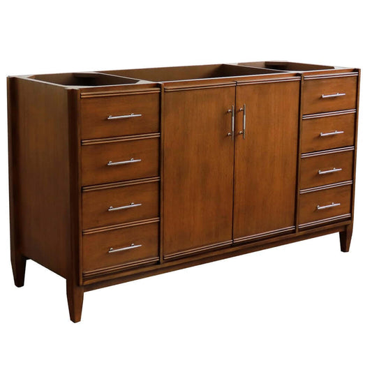 60" Single sink vanity in Walnut finish - cabinet only - 400901-60S-WA