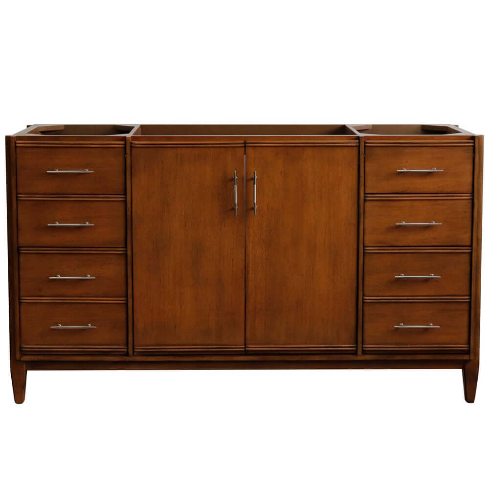 60" Single sink vanity in Walnut finish - cabinet only - 400901-60S-WA