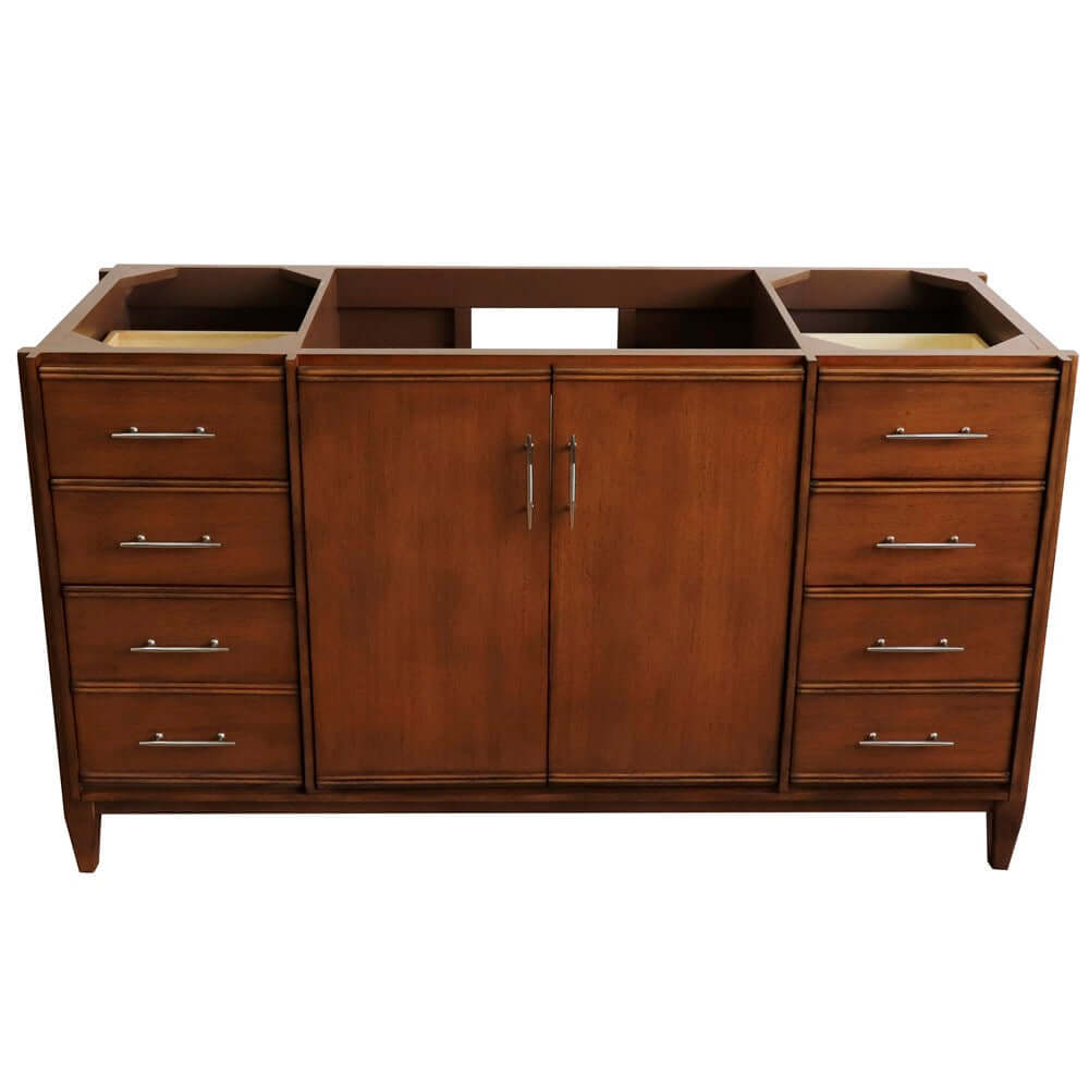 60" Single sink vanity in Walnut finish - cabinet only - 400901-60S-WA