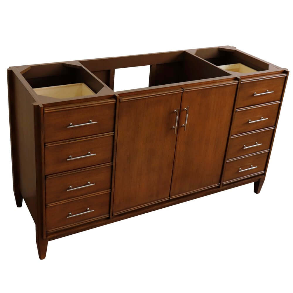 60" Single sink vanity in Walnut finish - cabinet only - 400901-60S-WA