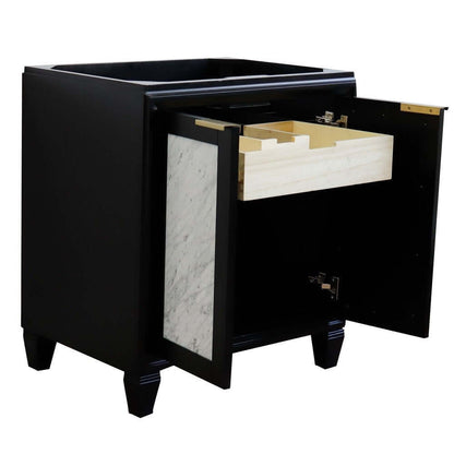 30" Single sink vanity in Black finish - cabinet only - 400990-30-BL