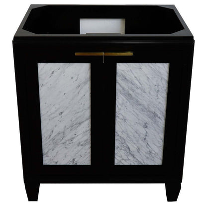 30" Single sink vanity in Black finish - cabinet only - 400990-30-BL