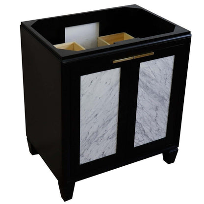 30" Single sink vanity in Black finish - cabinet only - 400990-30-BL