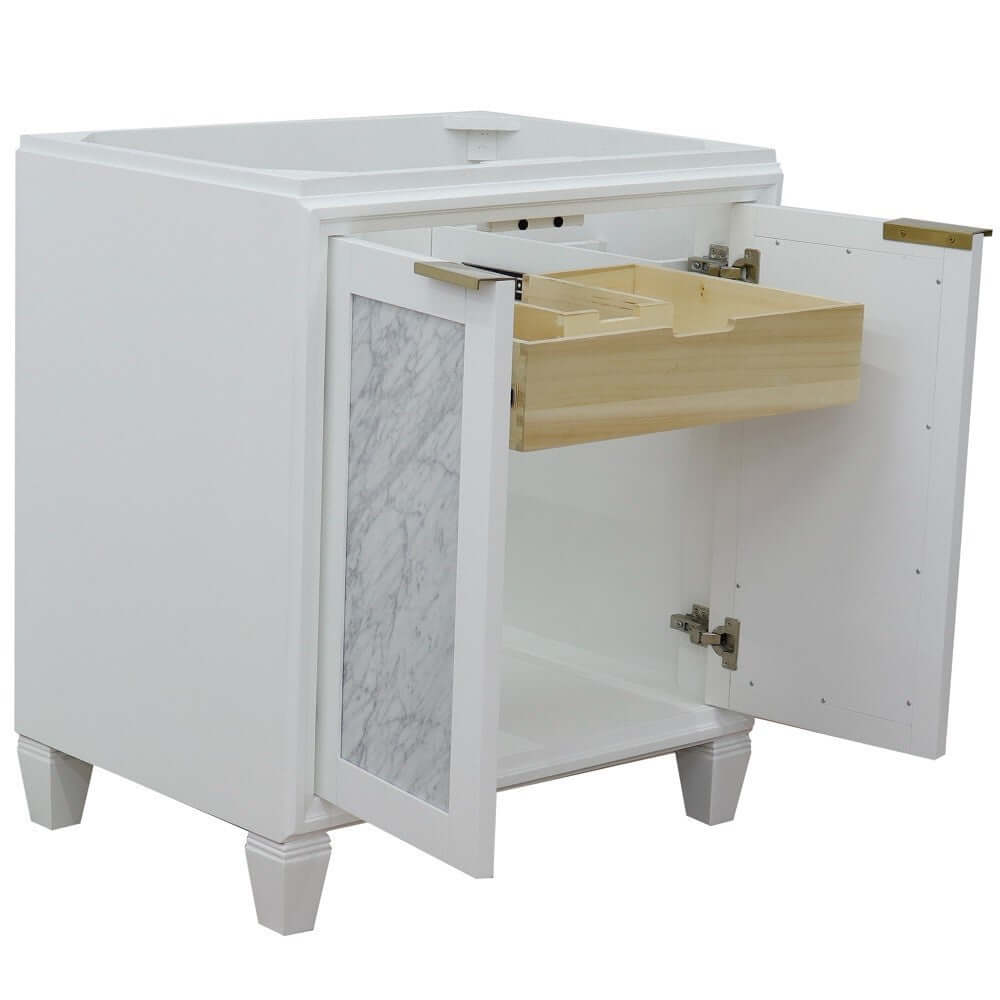 30" Single sink vanity in White finish - cabinet only - 400990-30-WH