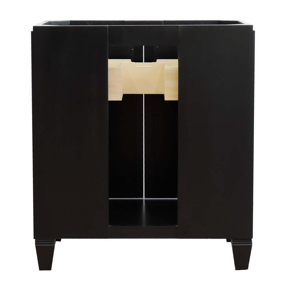 31" Single sink vanity in Black finish with White quartz with rectangle sink - 400990-31-BL-WER