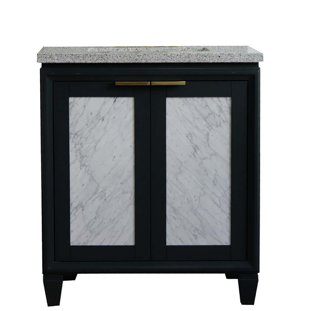 31" Single sink vanity in Dark Gray finish with Gray granite with rectangle sink - 400990-31-DG-GYR