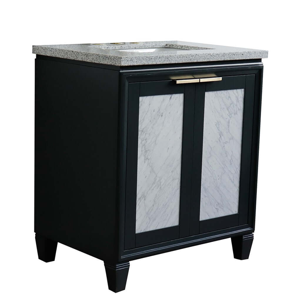 31" Single sink vanity in Dark Gray finish with Gray granite with rectangle sink - 400990-31-DG-GYR