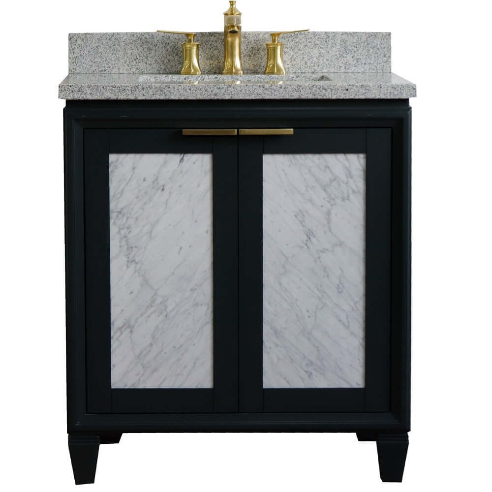 31" Single sink vanity in Dark Gray finish with Gray granite with rectangle sink - 400990-31-DG-GYR