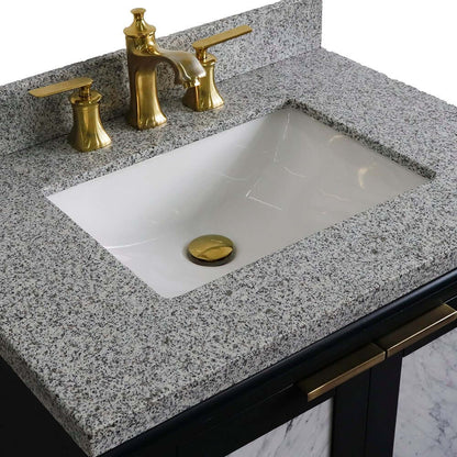 31" Single sink vanity in Dark Gray finish with Gray granite with rectangle sink - 400990-31-DG-GYR