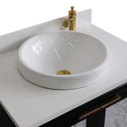 31" Single sink vanity in Dark Gray finish with White quartz with round sink - 400990-31-DG-WERD