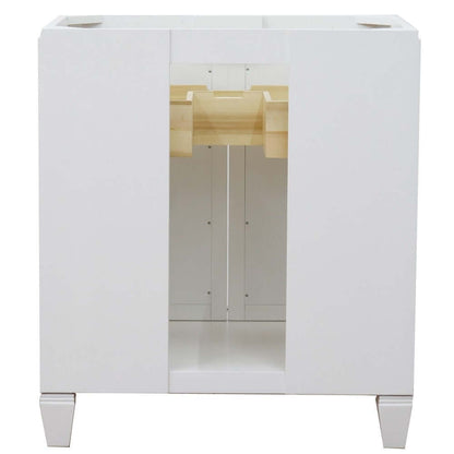 31" Single sink vanity in White finish with White quartz with rectangle sink - 400990-31-WH-WER