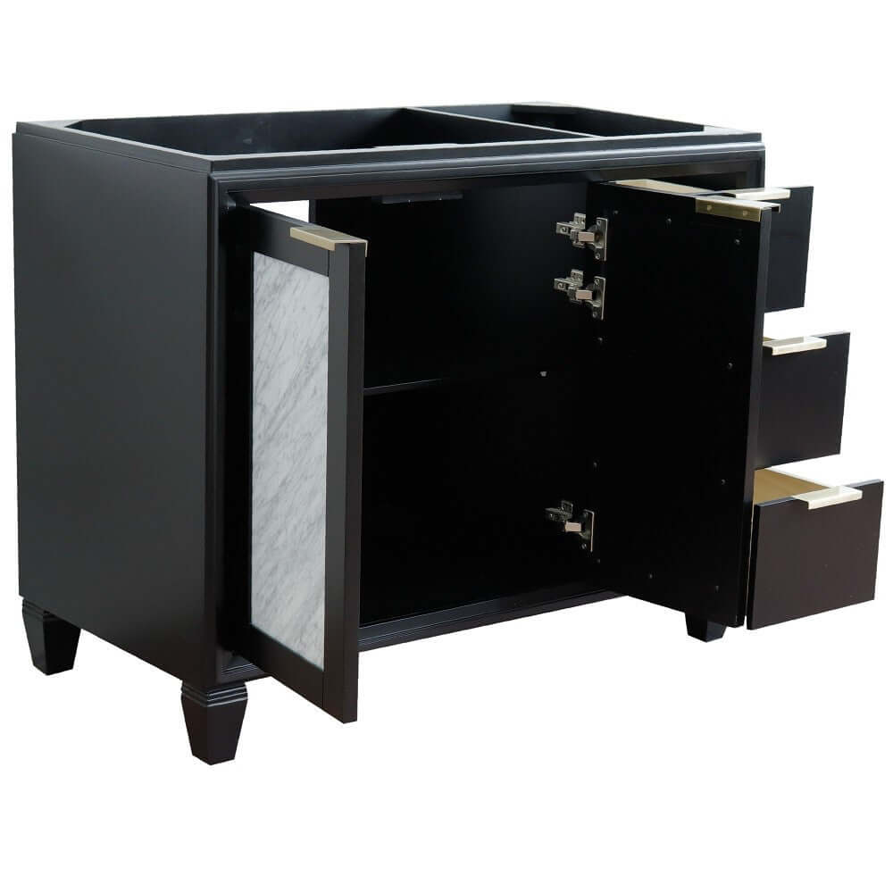 42" Single sink vanity in Black finish - Left door- Cabinet only - 400990-42L-BL