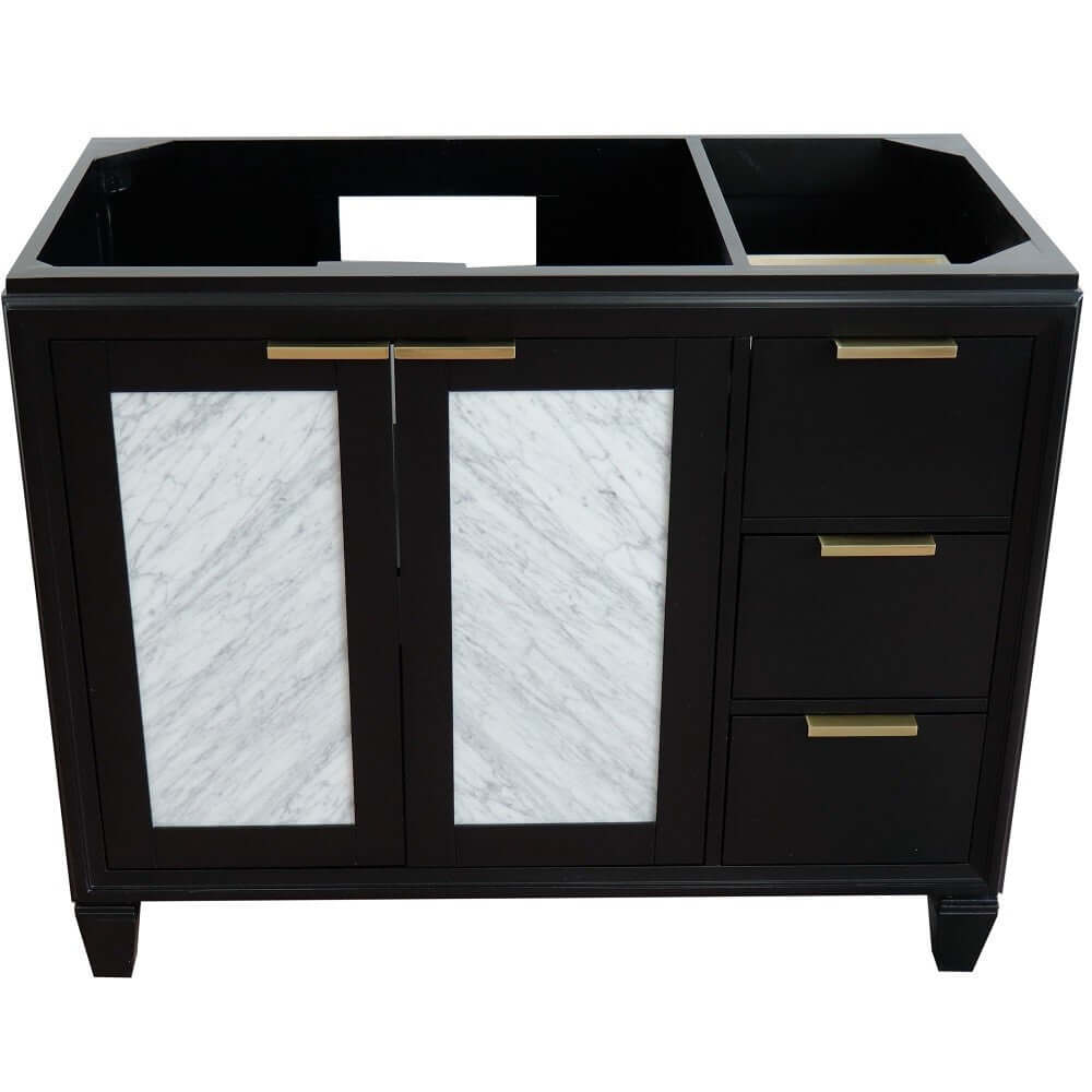 42" Single sink vanity in Black finish - Left door- Cabinet only - 400990-42L-BL