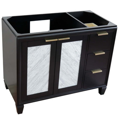 42" Single sink vanity in Black finish - Left door- Cabinet only - 400990-42L-BL