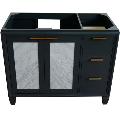 42" Single sink vanity in Dark Gray finish - Left door- Cabinet only - 400990-42L-DG