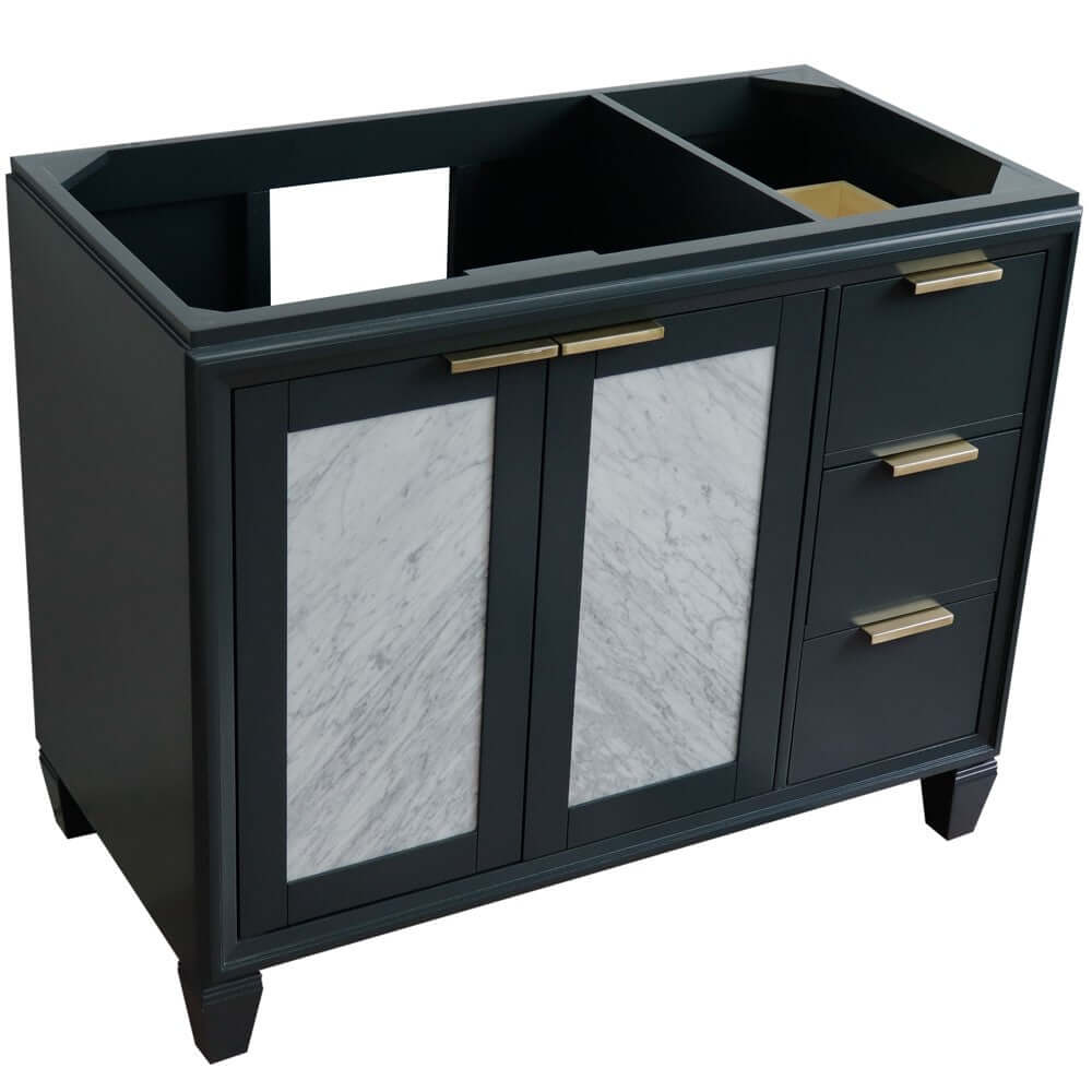 42" Single sink vanity in Dark Gray finish - Left door- Cabinet only - 400990-42L-DG