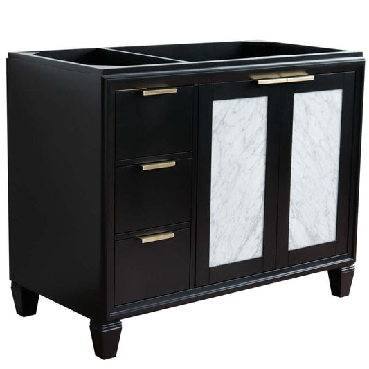 42" Single sink vanity in Black finish - Right door- Cabinet only - 400990-42R-BL