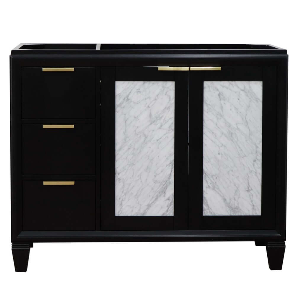 42" Single sink vanity in Black finish - Right door- Cabinet only - 400990-42R-BL