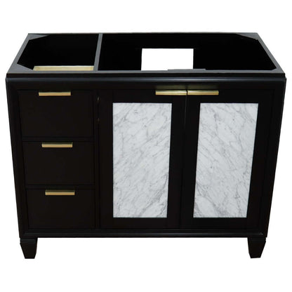 42" Single sink vanity in Black finish - Right door- Cabinet only - 400990-42R-BL