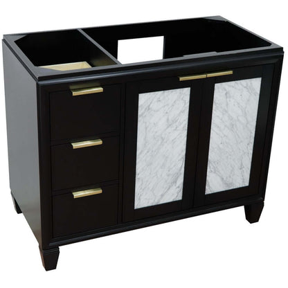 42" Single sink vanity in Black finish - Right door- Cabinet only - 400990-42R-BL