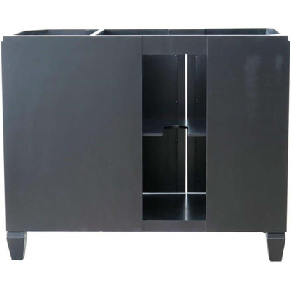 43" Single vanity in Black finish with Black galaxy and oval sink- Left door/Left sink - 400990-43L-BL-BGOL