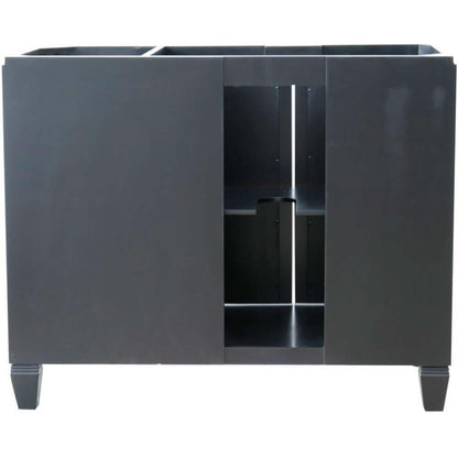 43" Single vanity in Black finish with Black galaxy and round sink- Left door/Left sink - 400990-43L-BL-BGRDL