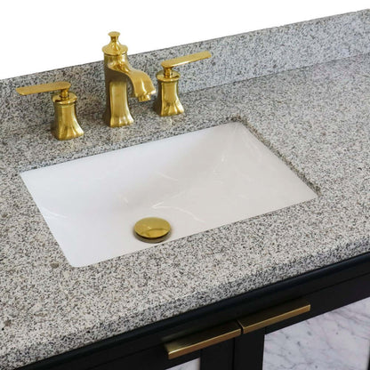 43" Single vanity in Dark Gray finish with Gray granite and rectangle sink- Left door/Left sink - 400990-43L-DG-GYRL