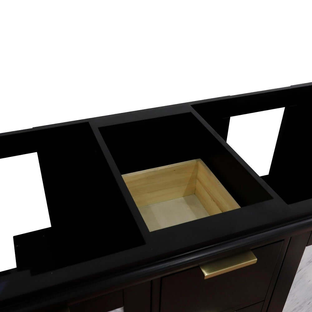 60" Double vanity in Black finish - cabinet only - 400990-60D-BL