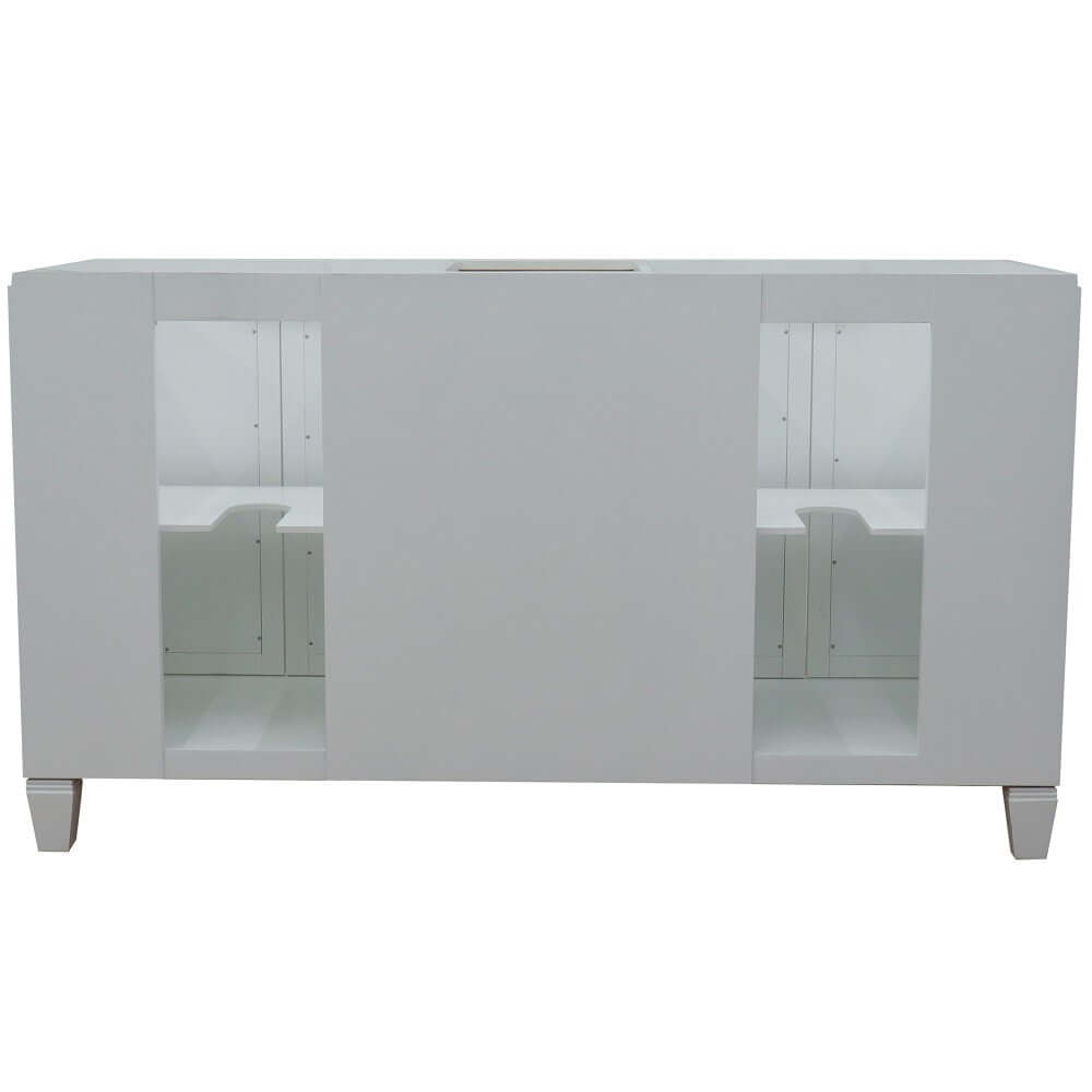 60" Double vanity in White finish - cabinet only - 400990-60D-WH