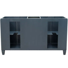 Load image into Gallery viewer, 61&quot; Double sink vanity in Dark Gray finish with Black galaxy granite and round sink - 400990-61D-DG-BGRD