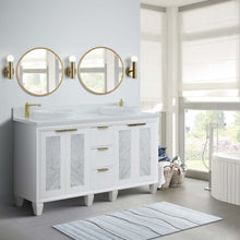 Load image into Gallery viewer, 61&quot; Double sink vanity in White finish with White quartz and round sink - 400990-61D-WH-WERD