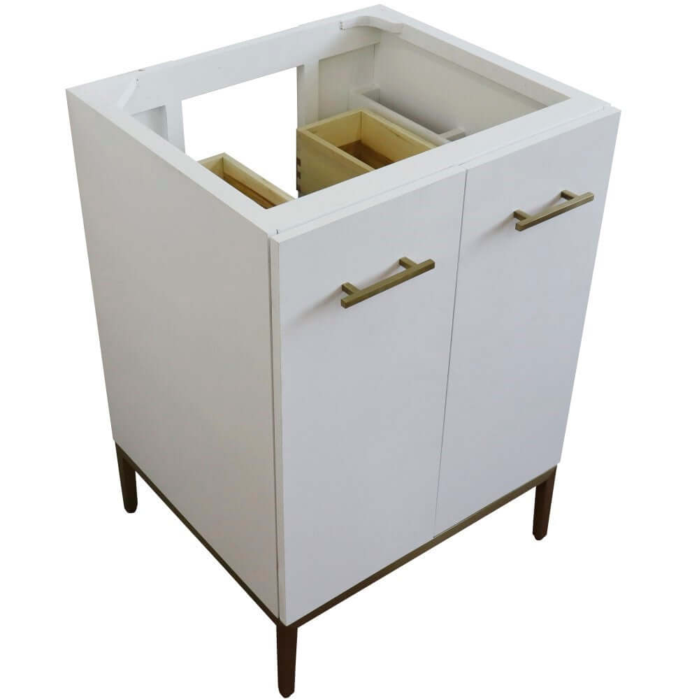 24" Single sink vanity in White finish - cabinet only - 408001-24-WH