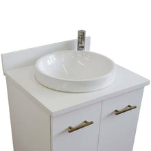 Load image into Gallery viewer, 25&quot; Single sink vanity in White finish with White quartz and round sink - 408001-25-WH-WERD
