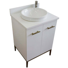 Load image into Gallery viewer, 25&quot; Single sink vanity in White finish with White quartz and round sink - 408001-25-WH-WERD