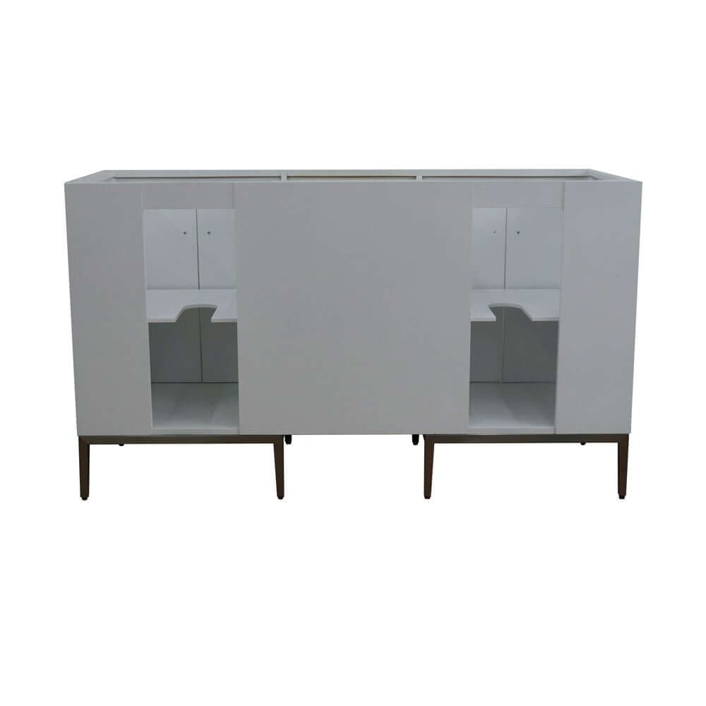 60" Double vanity in White finish - cabinet only - 408001-60D-WH