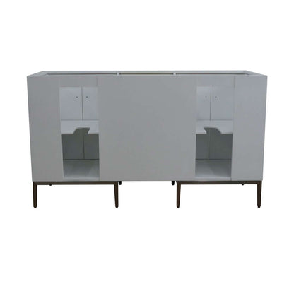 60" Double vanity in White finish - cabinet only - 408001-60D-WH