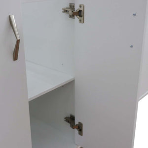 61" Double sink vanity in White finish with White quartz and round sink - 408001-61D-WH-WERD