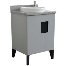 Load image into Gallery viewer, 25&quot; Single sink vanity in Light Gray finish with Gray granite and round sink - 408800-25-LG-GYRD