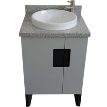 Load image into Gallery viewer, 25&quot; Single sink vanity in Light Gray finish with Gray granite and round sink - 408800-25-LG-GYRD