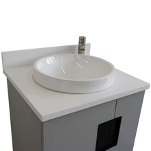 Load image into Gallery viewer, 25&quot; Single sink vanity in Light Gray finish with White quartz and round sink - 408800-25-LG-WERD
