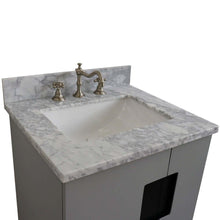 Load image into Gallery viewer, 25&quot; Single sink vanity in Light Gray finish with White Carrara marble and round sink - 408800-25-LG-WMRD