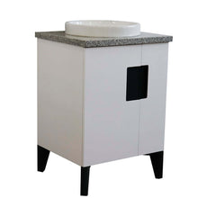 Load image into Gallery viewer, 25&quot; Single sink vanity in White finish with Gray granite and round sink - 408800-25-WH-GYRD