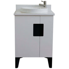 Load image into Gallery viewer, 25&quot; Single sink vanity in White finish with White quartz and round sink - 408800-25-WH-WERD