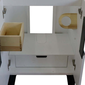 25" Single sink vanity in White finish with White quartz and round sink - 408800-25-WH-WERD